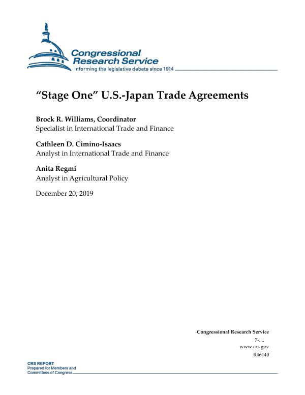 “Stage One” U.S.Japan Trade Agreements