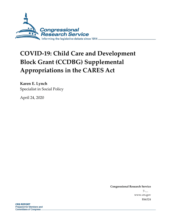 COVID19 Child Care and Development Block Grant (CCDBG) Supplemental