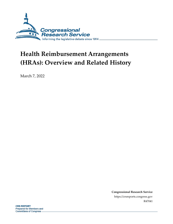 Health Reimbursement Arrangements (HRAs) Overview and Related History