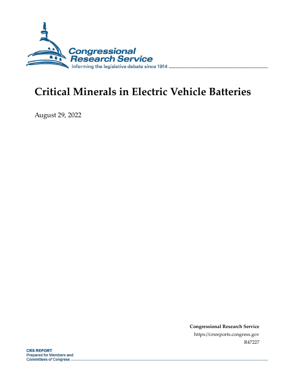 Critical Minerals in Electric Vehicle Batteries