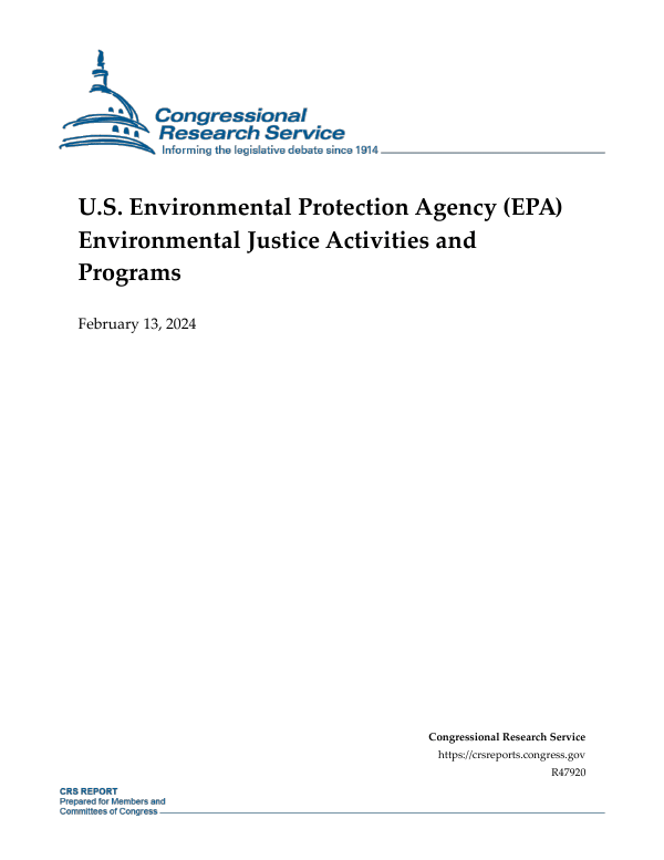 U.S. Environmental Protection Agency (EPA) Environmental Justice