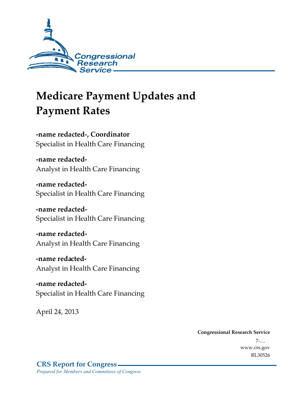 Medicare Payment Updates and Payment Rates