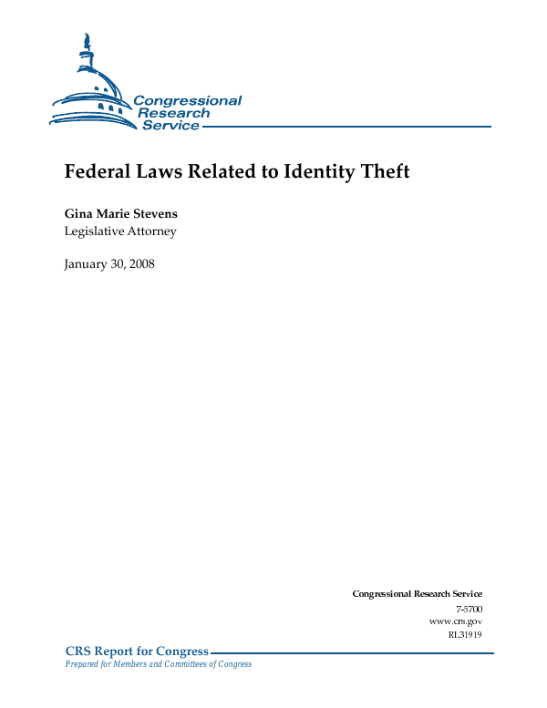 Federal Laws Related to Identity Theft
