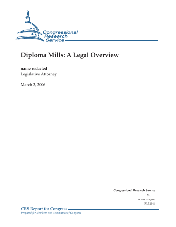 Diploma Mills A Legal Overview