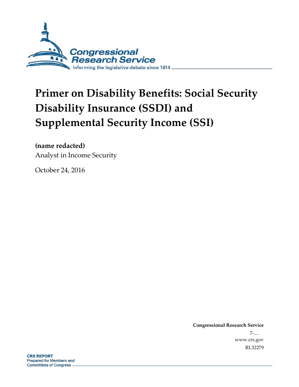 Primer on Disability Benefits Social Security Disability Insurance
