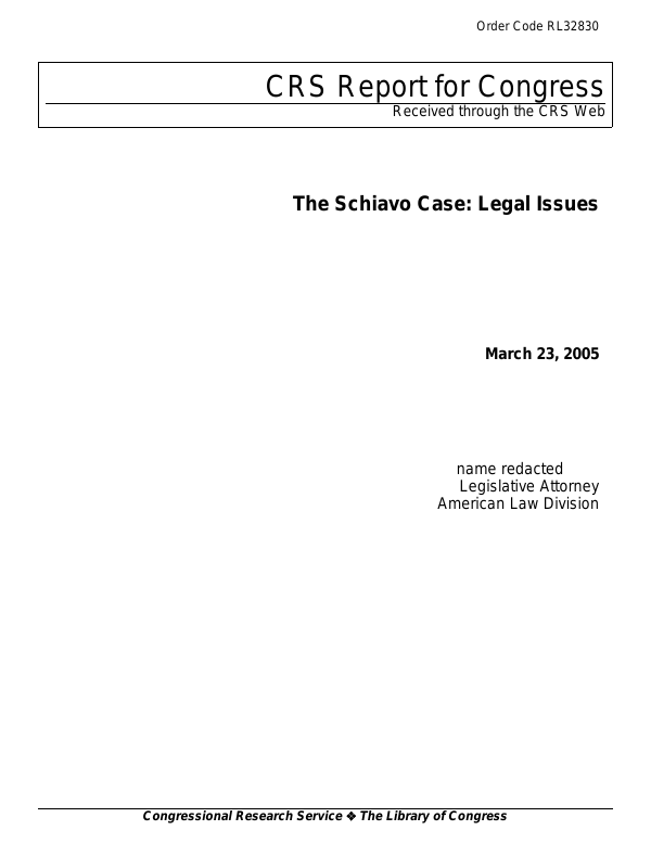 The Schiavo Case Legal Issues