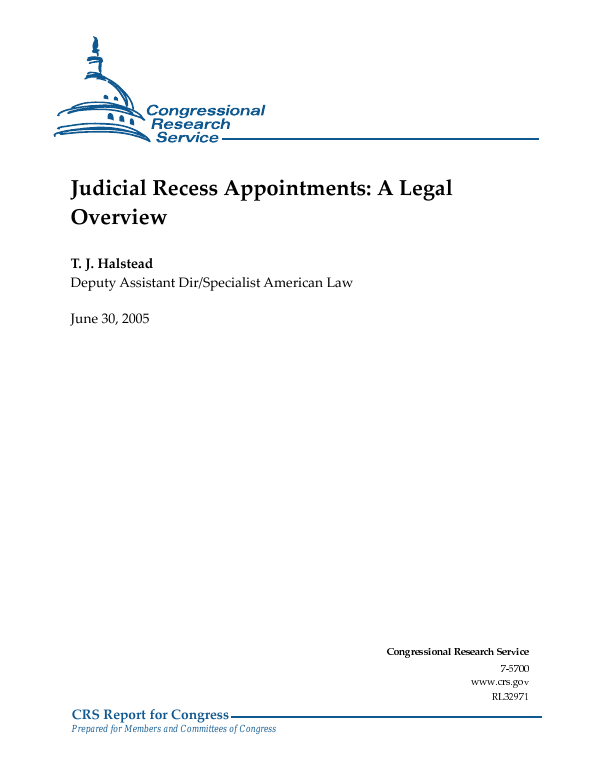 Judicial Recess Appointments A Legal Overview