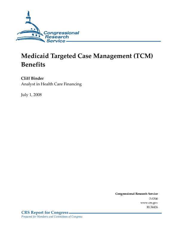 Medicaid Targeted Case Management (TCM) Benefits
