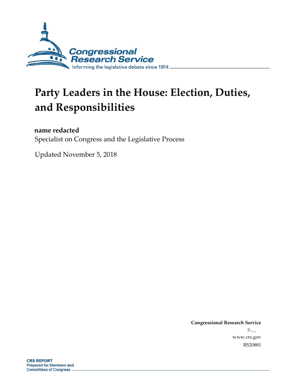 Party Leaders in the House Election, Duties, and Responsibilities