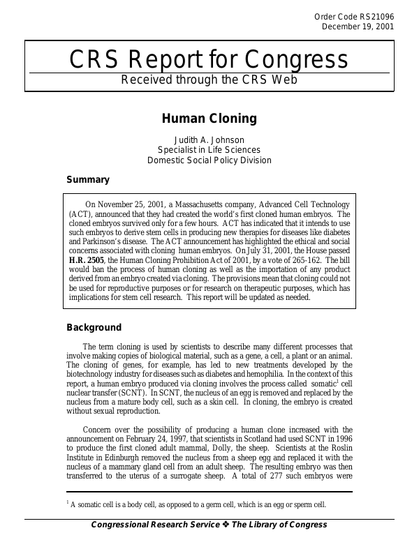 Human Cloning