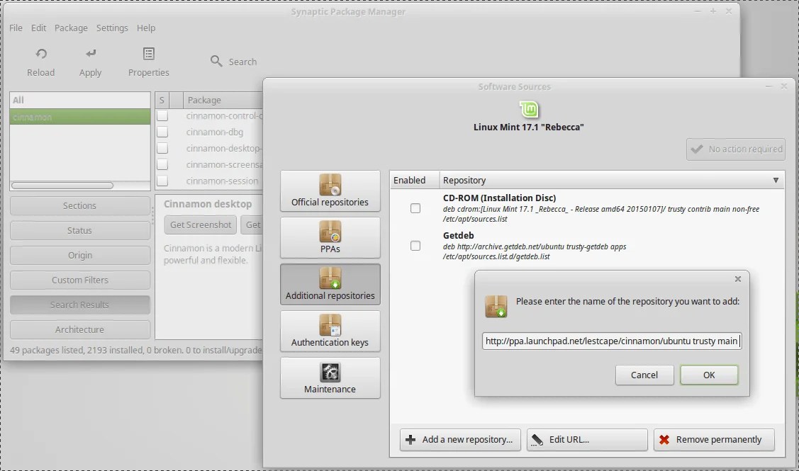 XFCE adding the Cinnamon Desktop