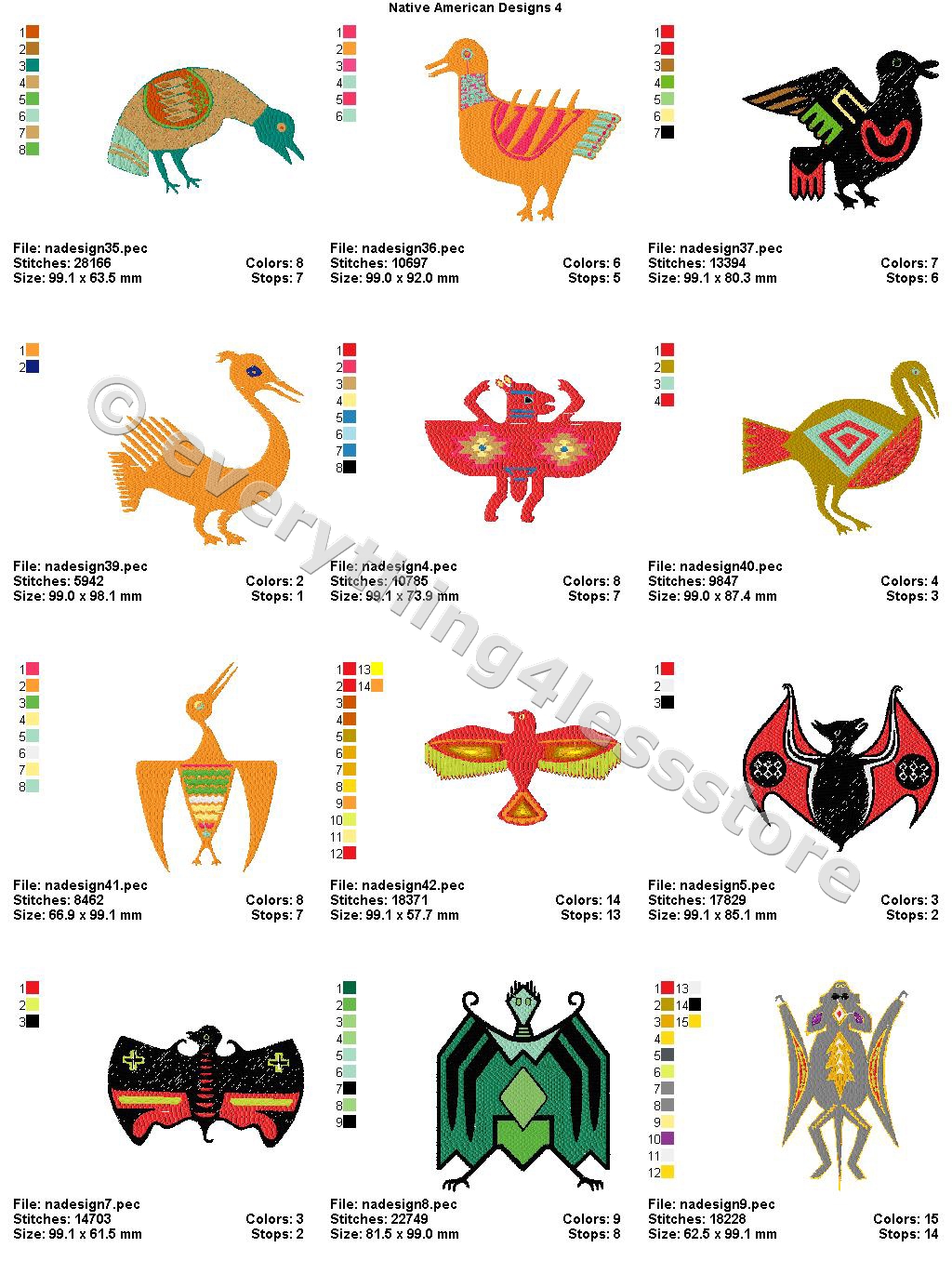 48 NATIVE AMERICAN DESIGNS V4 4X4 EMBROIDERY DESIGNS CD eBay