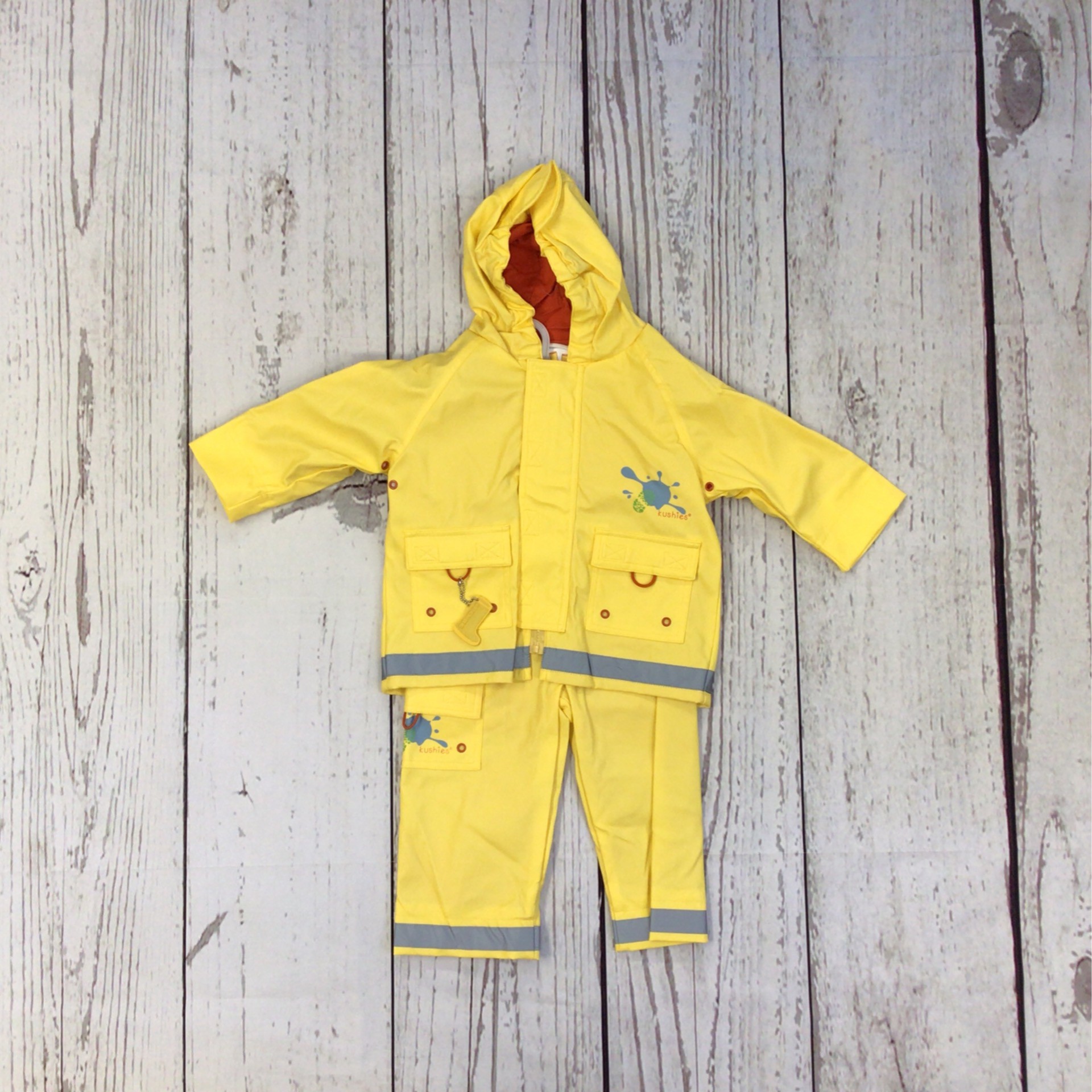 Kushies Rain Jacket and Pant SetYellow Everything Baby