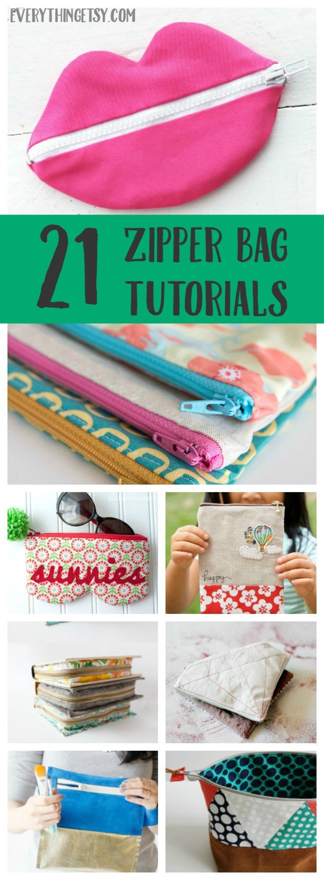 21 Zipper Bag Sewing TutorialsCute & Easy Patterns!