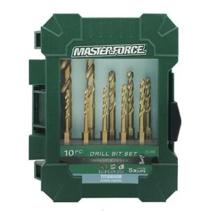 Masterforce® AXIS POINT™ Impact Titanium Twist Drill Bit Set – 10 Piece M