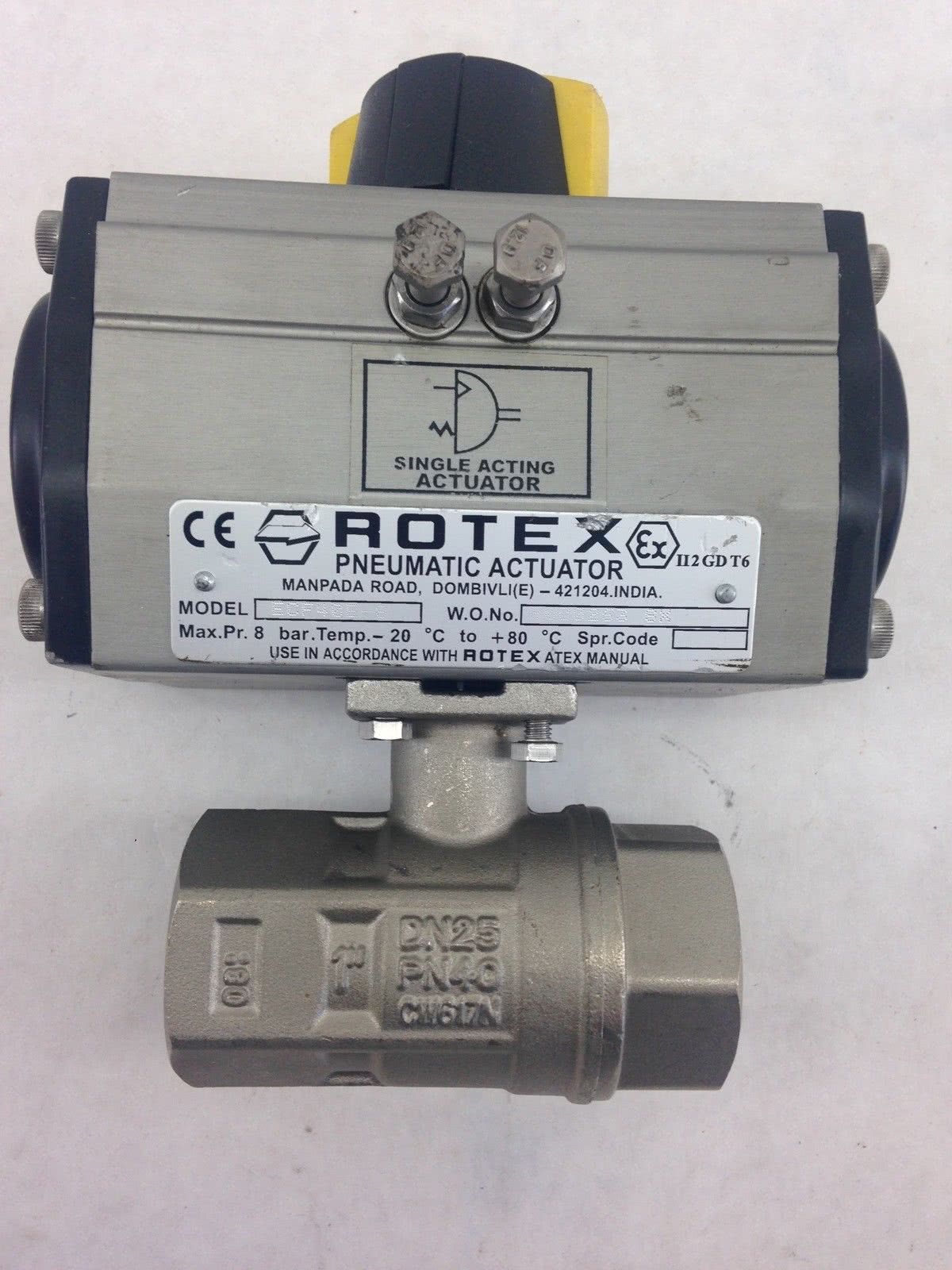 ROTEX PNEUMATIC ACTUATOR VALVE ECF40E8 (H335)