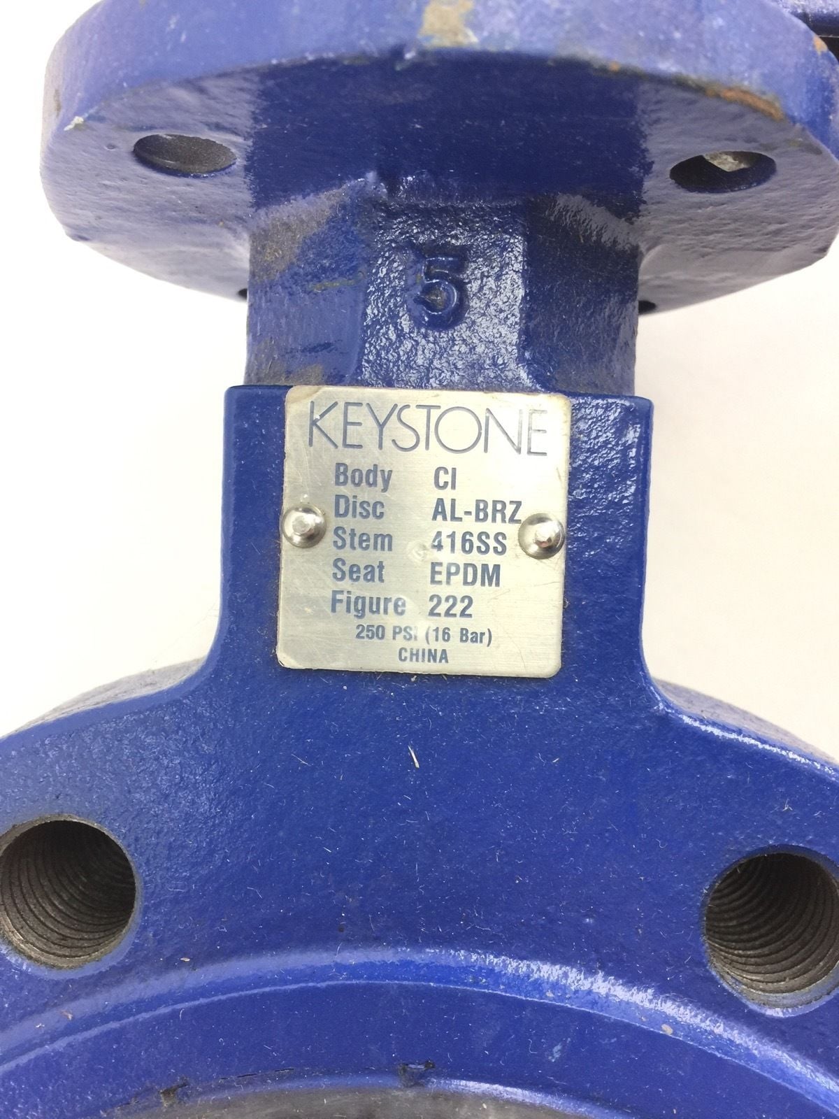KEYSTONE VALVE 5 INCH BUTTERFLY VALVE PART CI ALBRZ 416SS Fig.222 (B75)