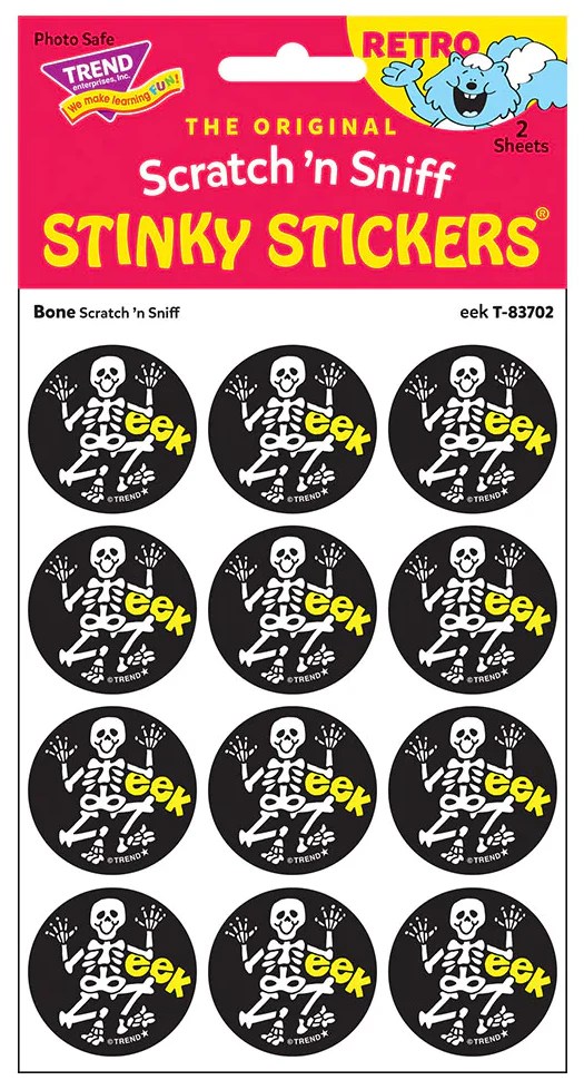 Skeleton Scratch 'n Sniff Retro Stinky Stickers *NEW! EverythingSmells