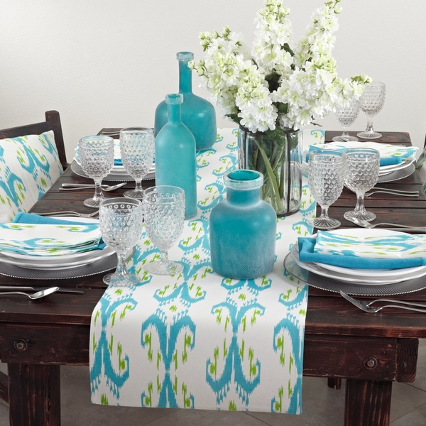 Ikat Design Printed Table Linens Everything Turquoise