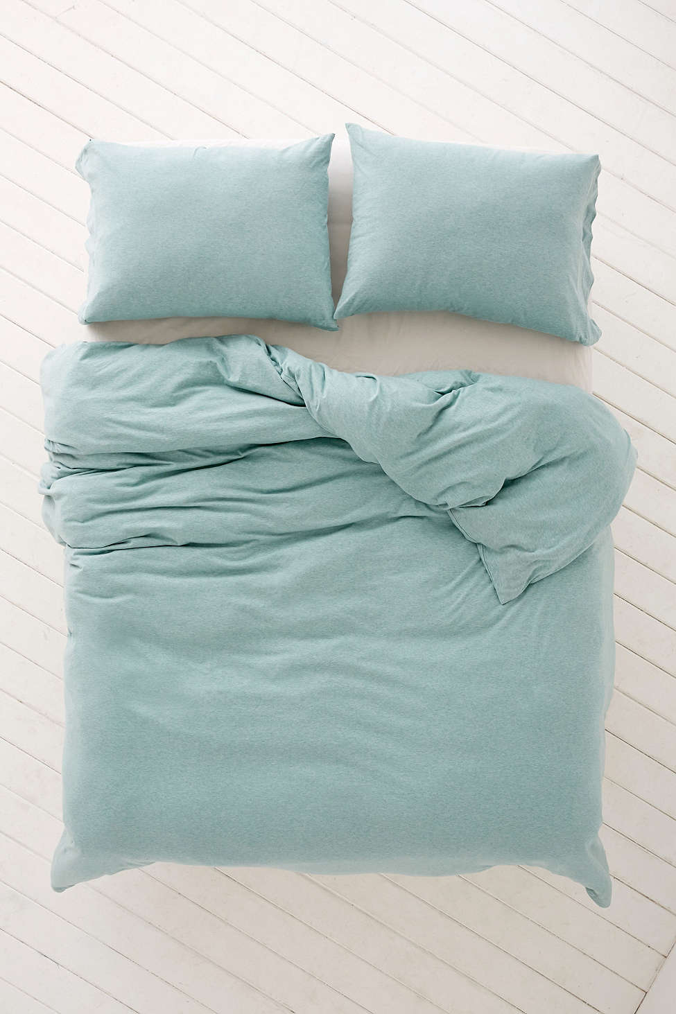 Turquoise Heathered Jersey Duvet Cover Everything Turquoise