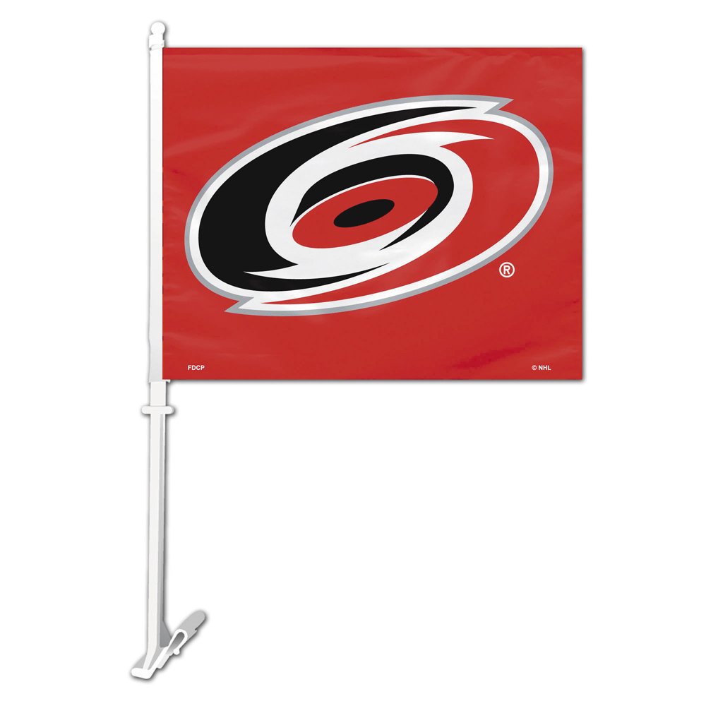 Carolina Hurricanes Car Flag w/Wall Brackett NHL Team Logo