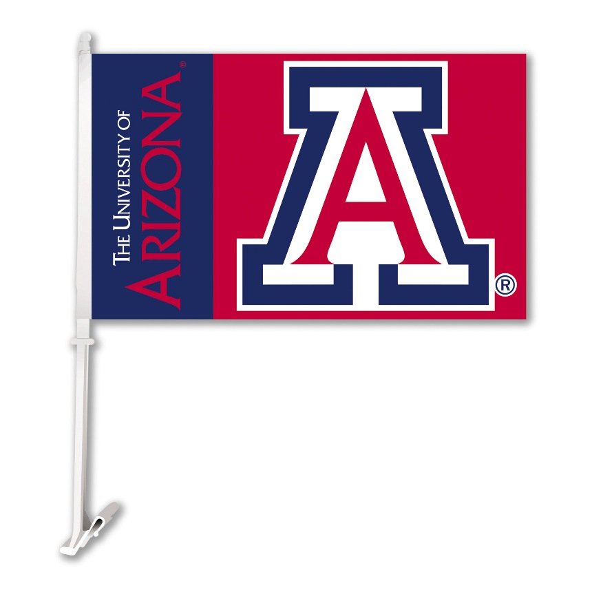 Arizona Wildcats NCAA Team Logo Car Flag w/ Wall Brackett