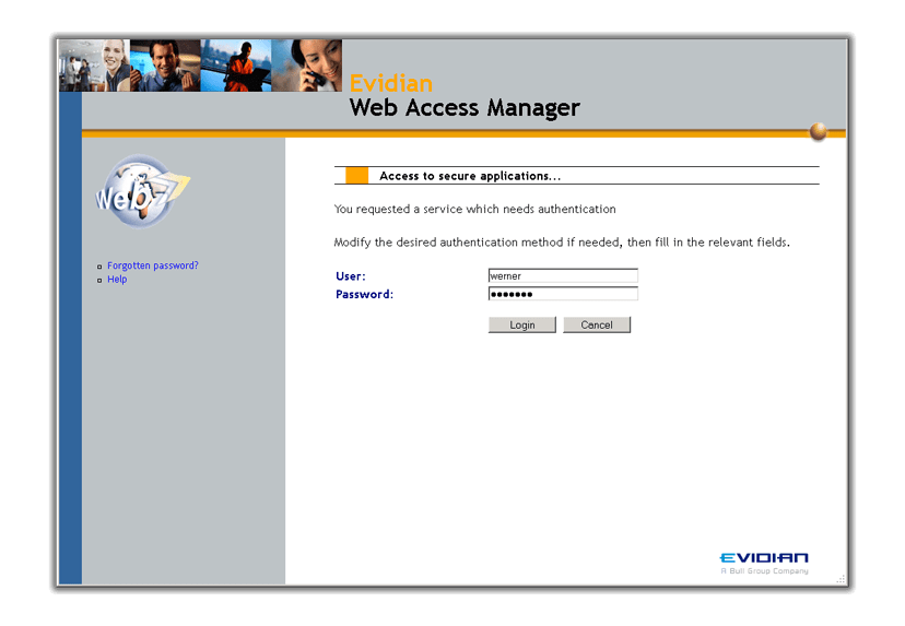 Web Access Manager Usage scenario Evidian