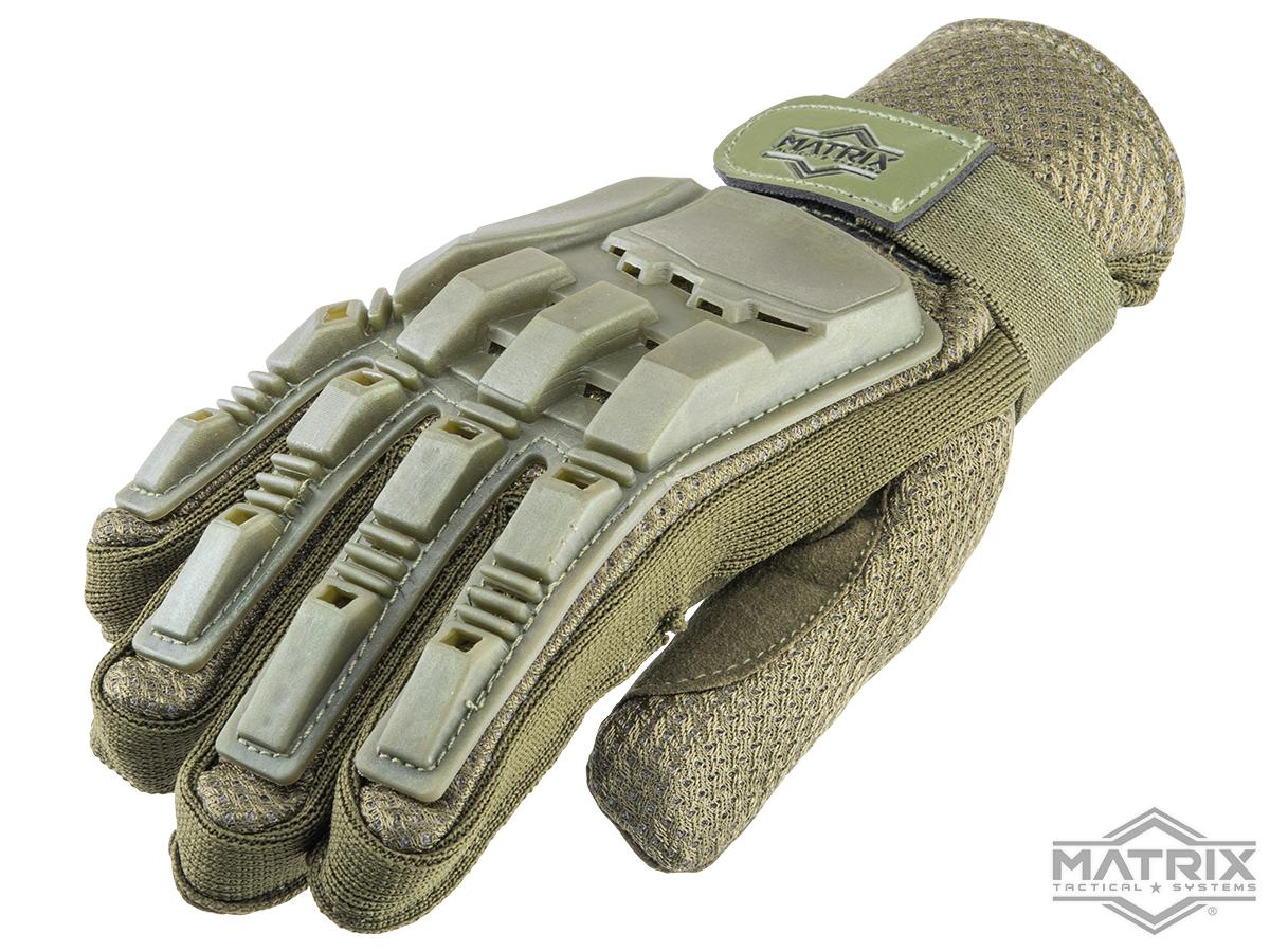 Matrix Full Finger Tactical Gloves (Color OD Green / XSmall