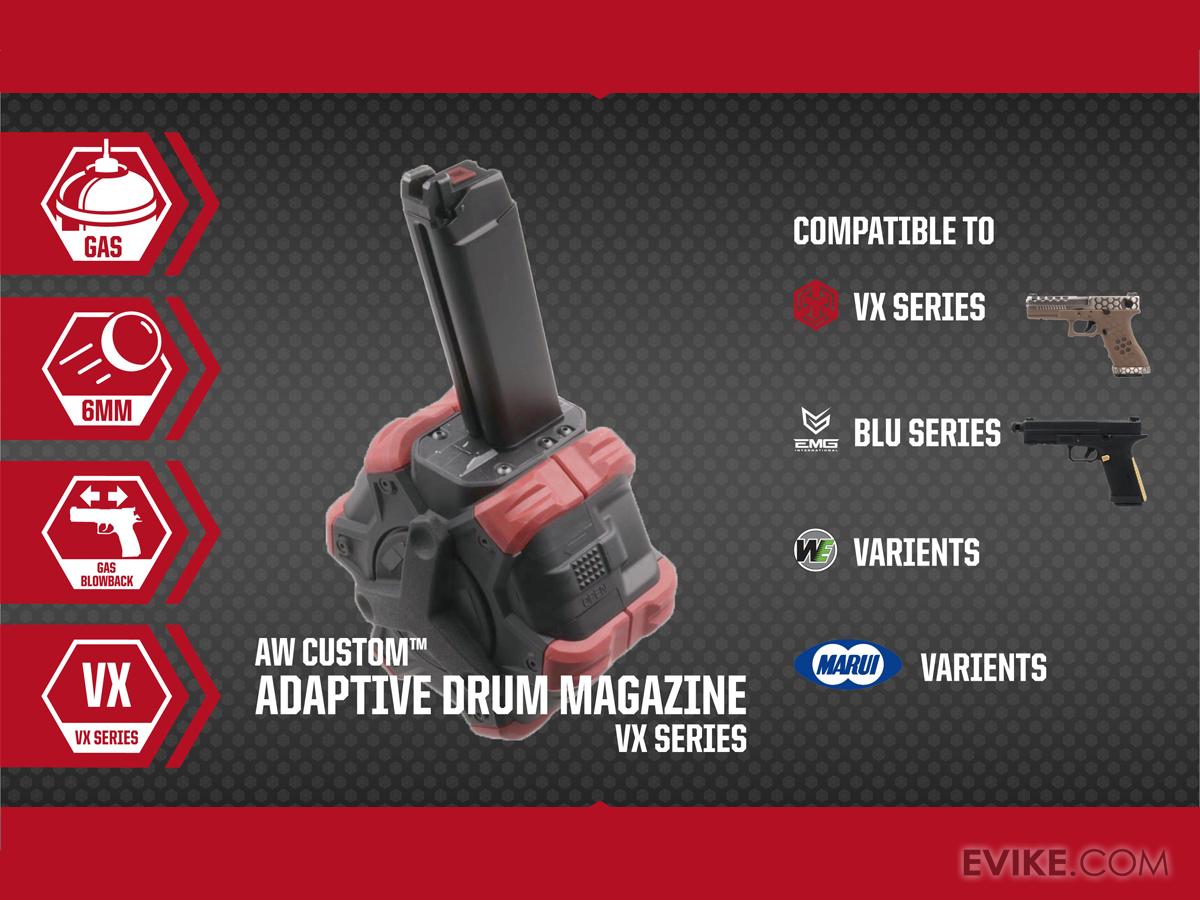 AW Custom Drum Magazine for Gas Blowback Airsoft Pistols & Rifles