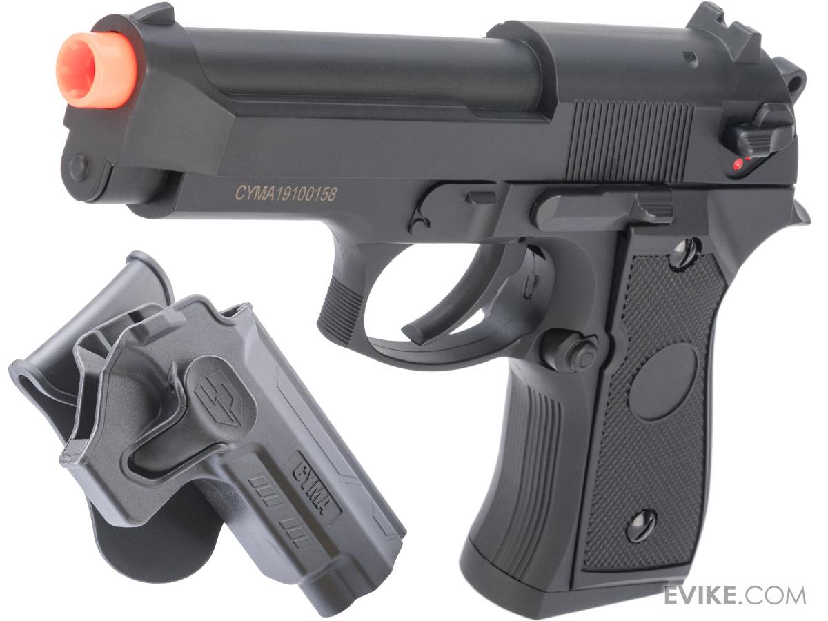 CYMA AEP Full Auto Select Fire M9 Airsoft AEP Pistol w/ Metal Gearbox & MOSFET (Color Black