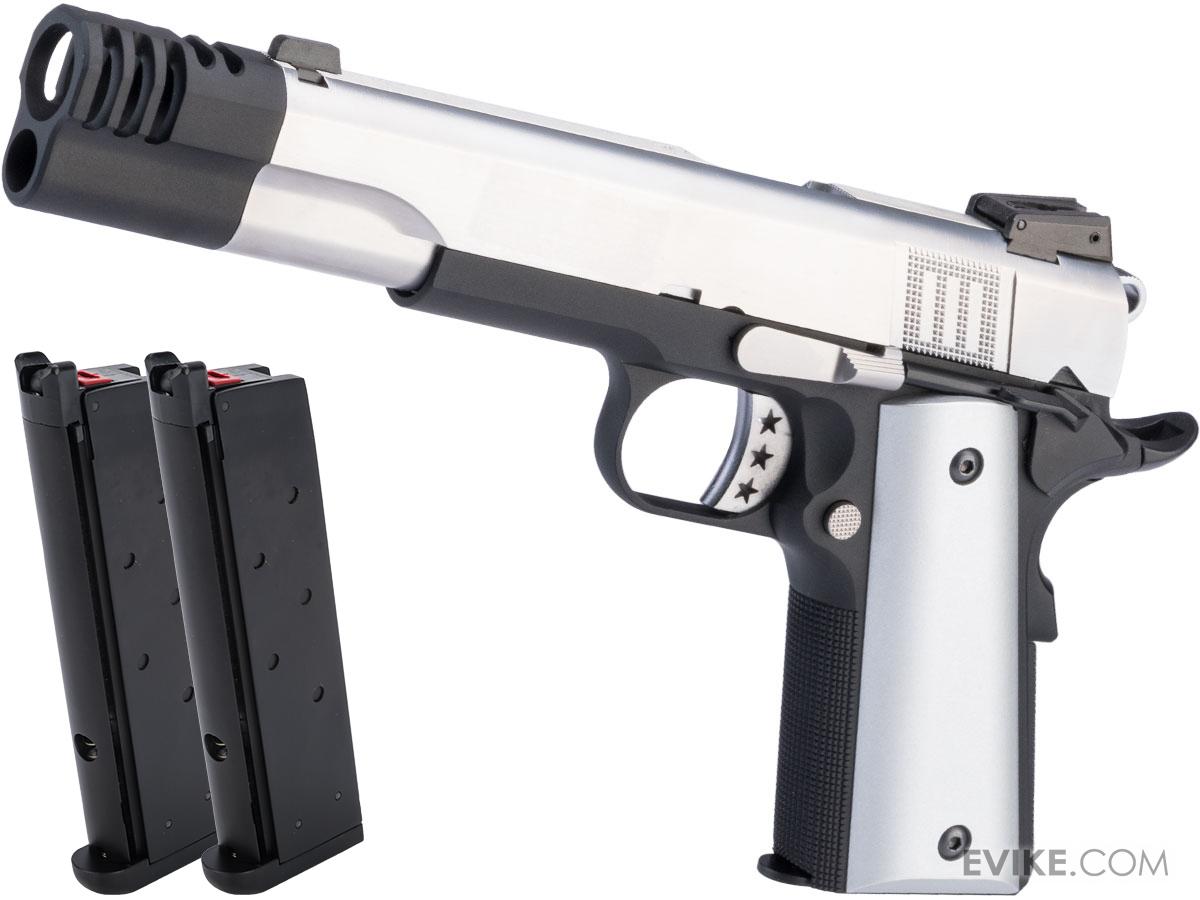 AW Custom NE31 "Hitman" Series 1911 Gas Blowback Pistol w/ Muzzle Compensator (Color Silver