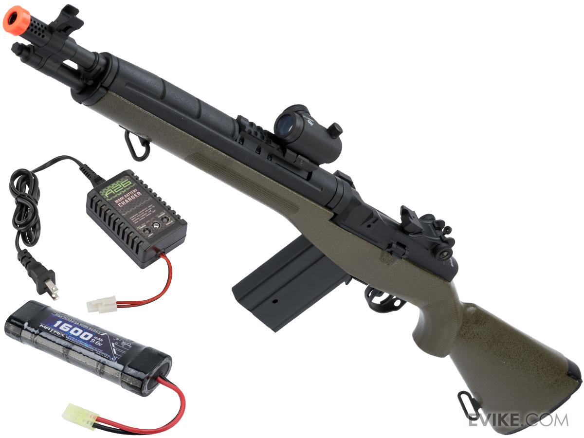 CYMA Sport 16 M14 Full Size Airsoft AEG (Package OD Green / Standard / Add 9.6v Battery