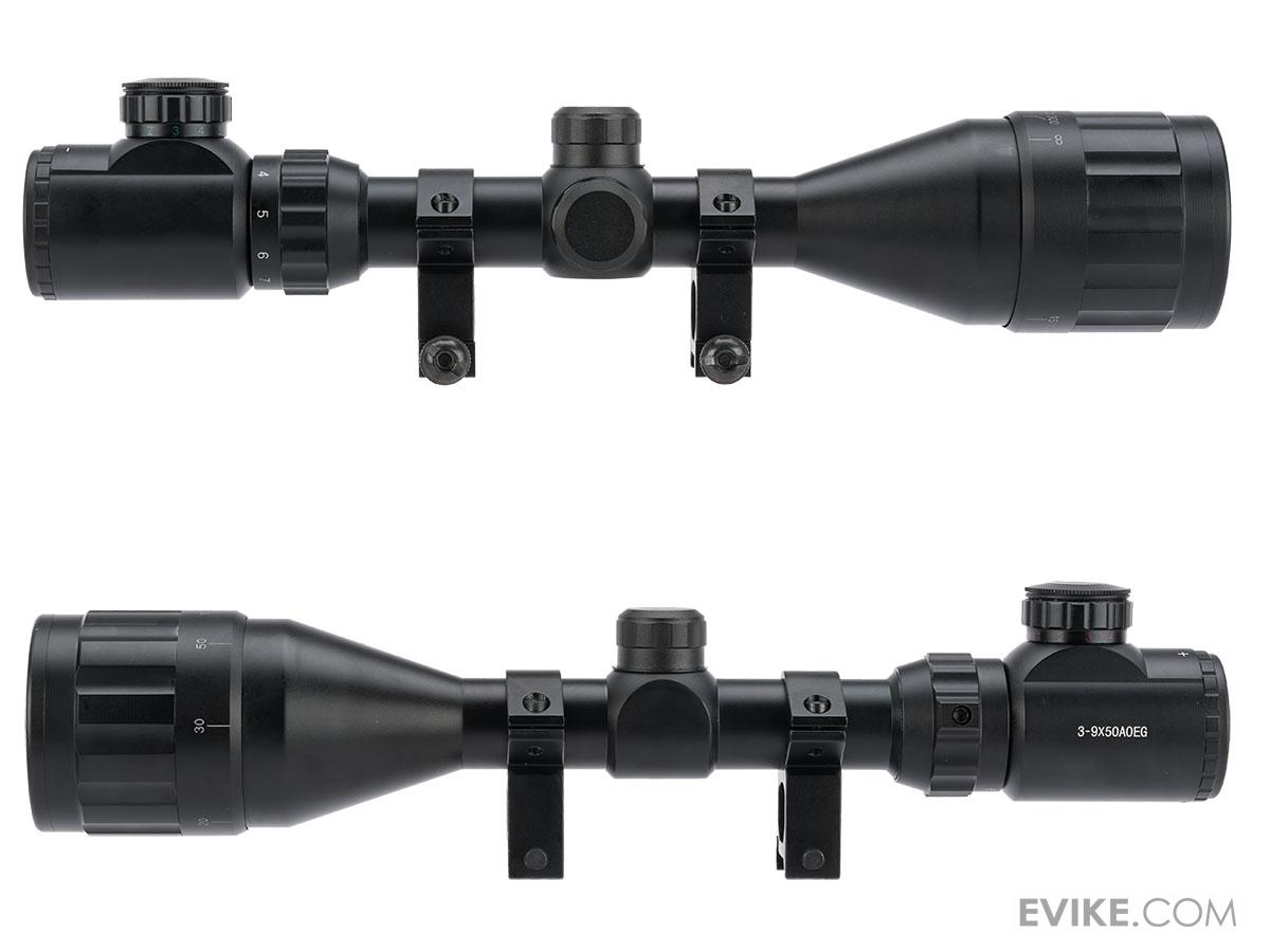 UFC 39X50 AOEG Illuminated Variable Zoom Rifle Scope with Scope Rings