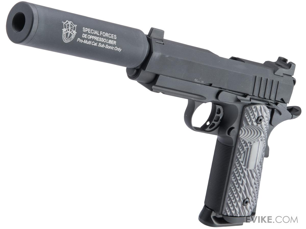 SRC "Silent Hawk" Tactical 1911 CO2 Powered Airsoft Gas Blowback Pistol
