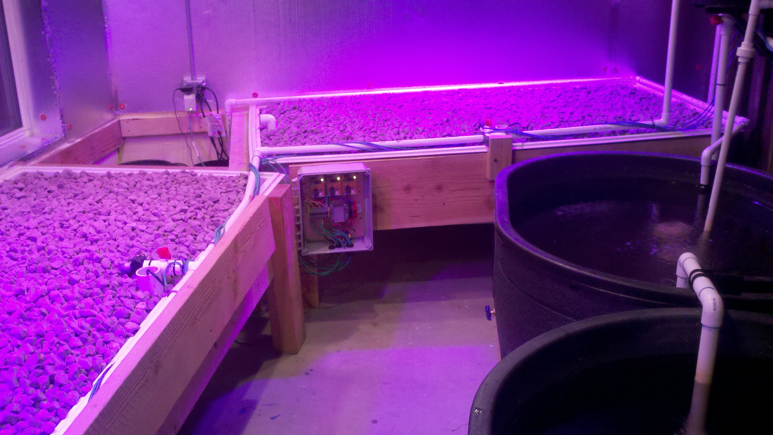 grow beds under red light Evil Mad Scientist Laboratories