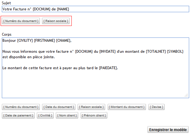 Modèles des emails Logiciel Evoliz Comment les