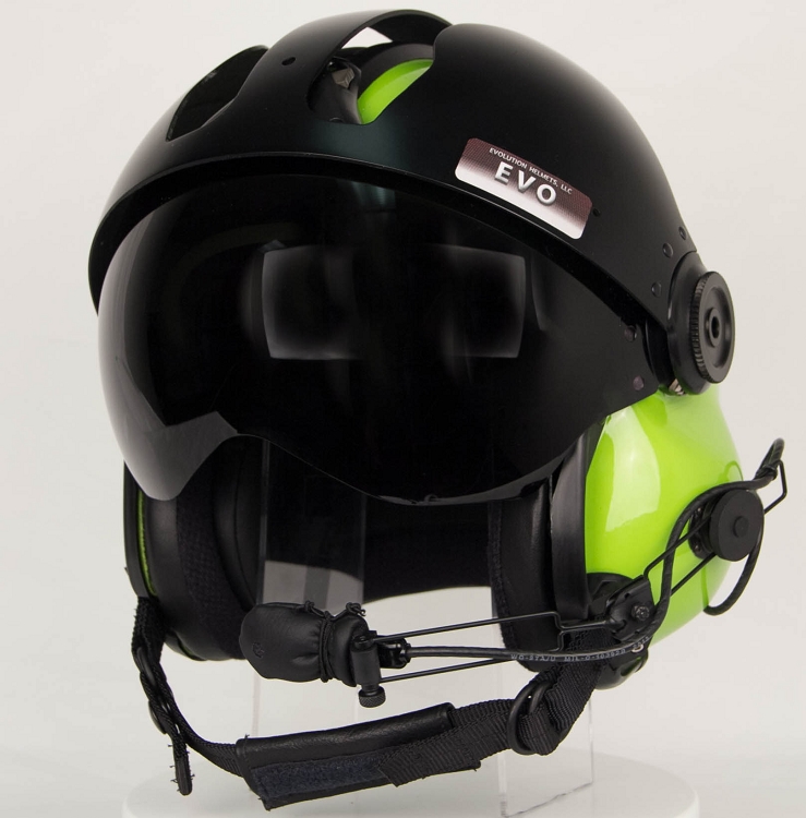 Evolution 252 Helicopter Helmet with Carbon Fiber Visor Cover