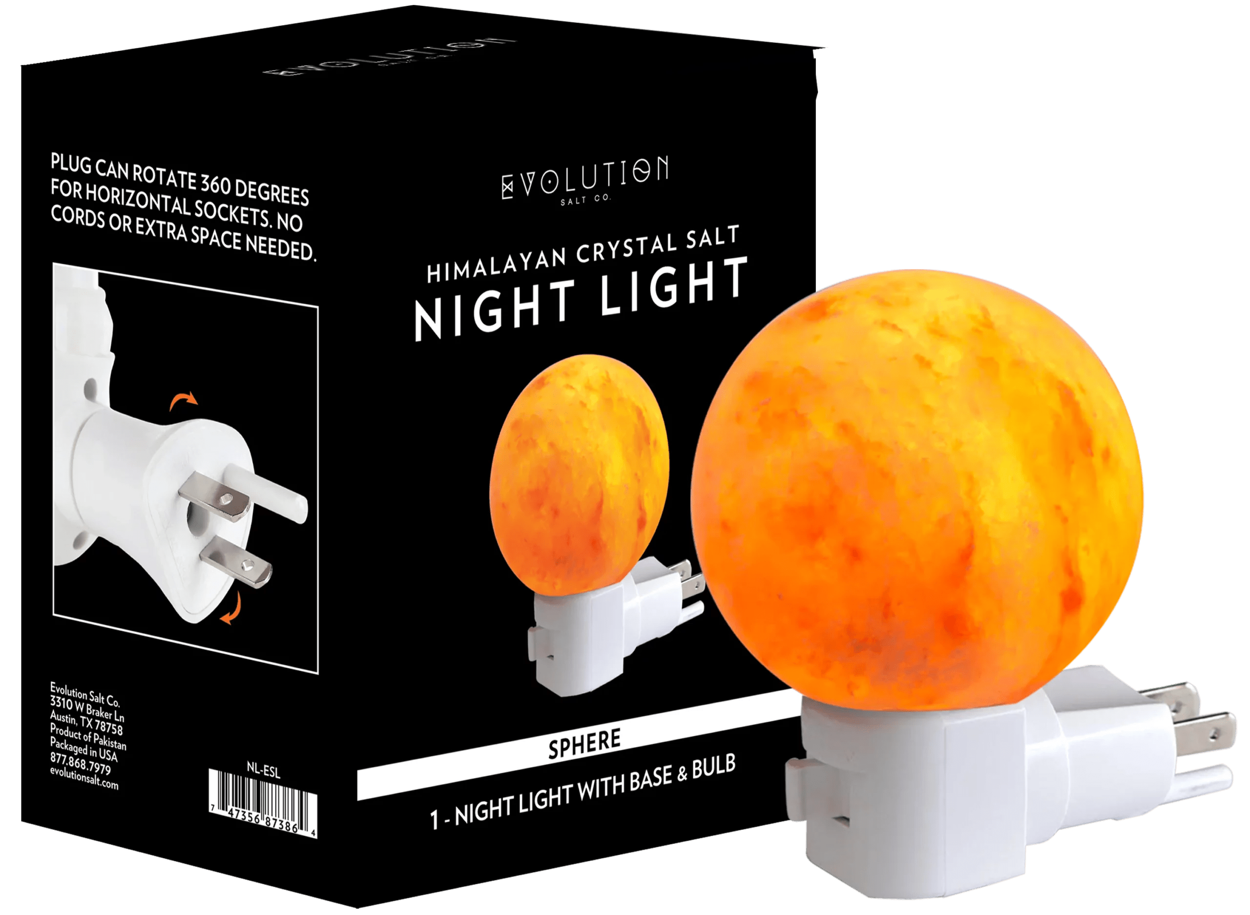Himalayan Salt Night Light, Sphere – Evolution Salt Co.