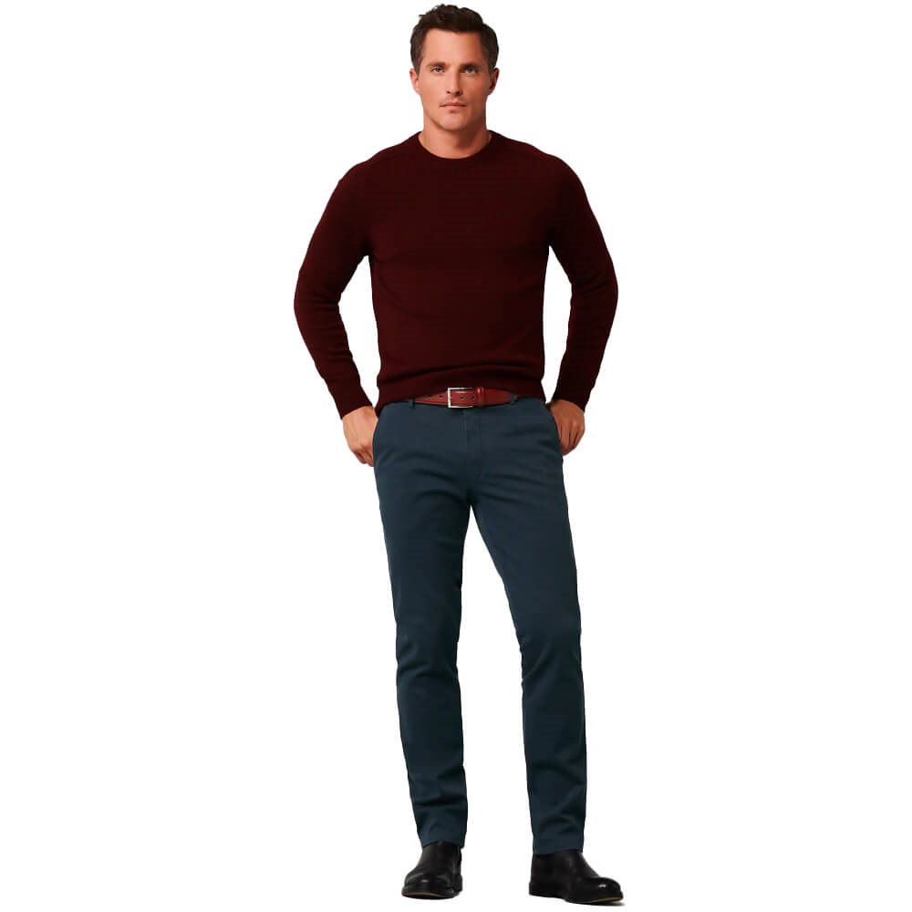 Meyer Men's New York Micro Print Twill Chino Navy