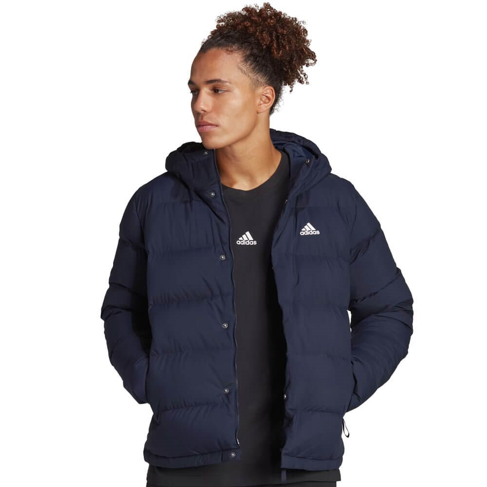 adidas Sportswear Mens Helionic Hooded Down Jacket Legend Ink