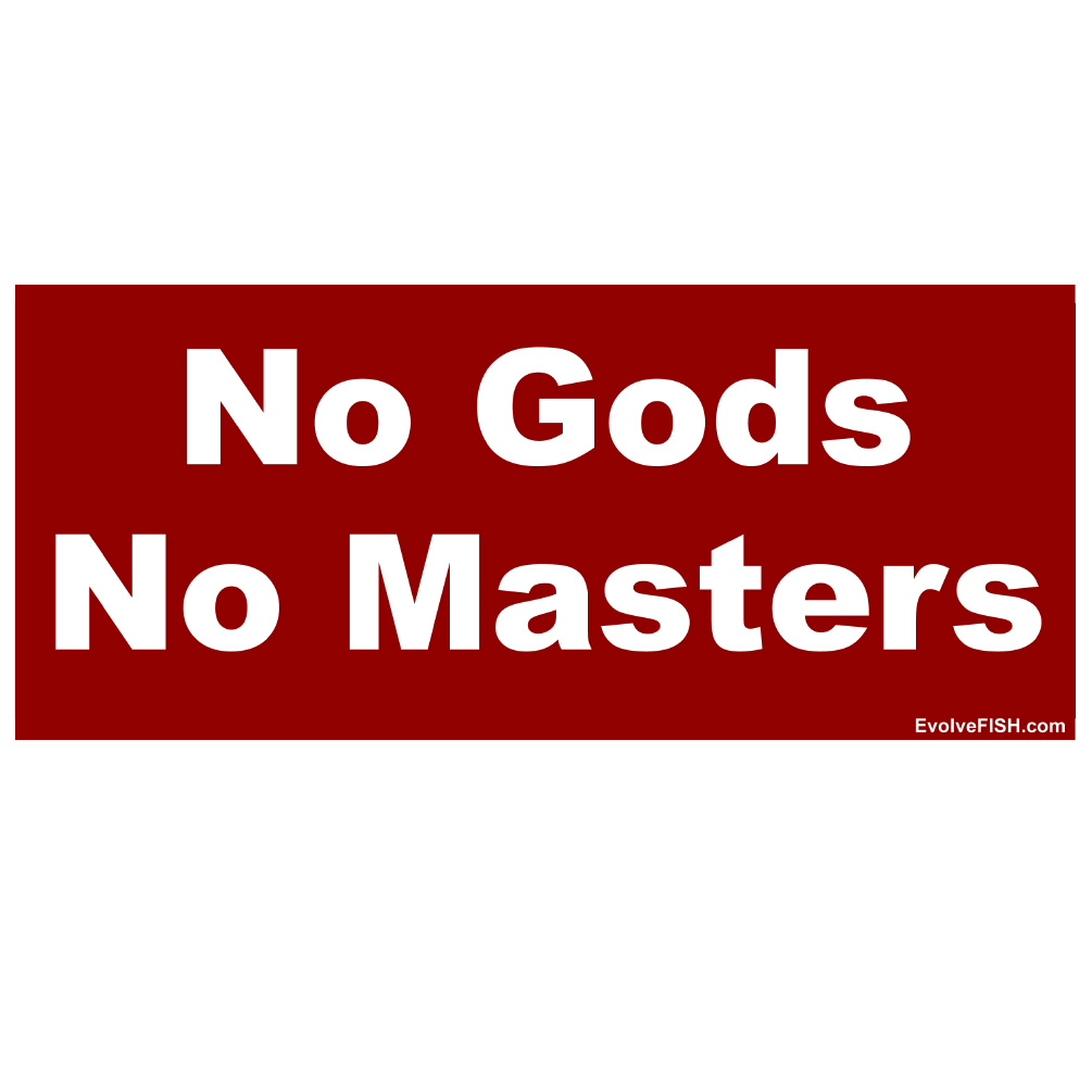 No Gods No Masters Bumper Stickers [5" x 2"]