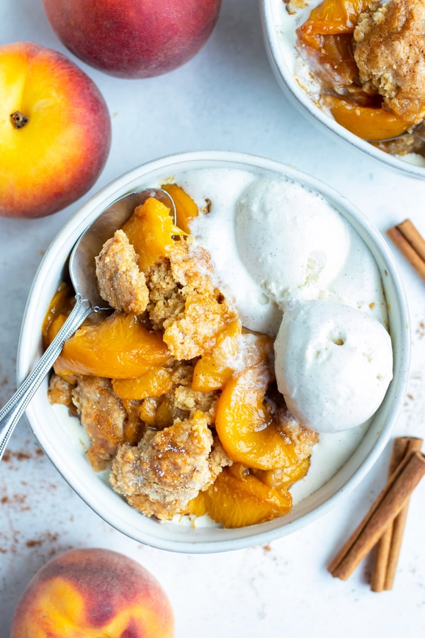 Southern Peach Cobbler (Buttery + Flaky Topping!) Evolving Table Recipe