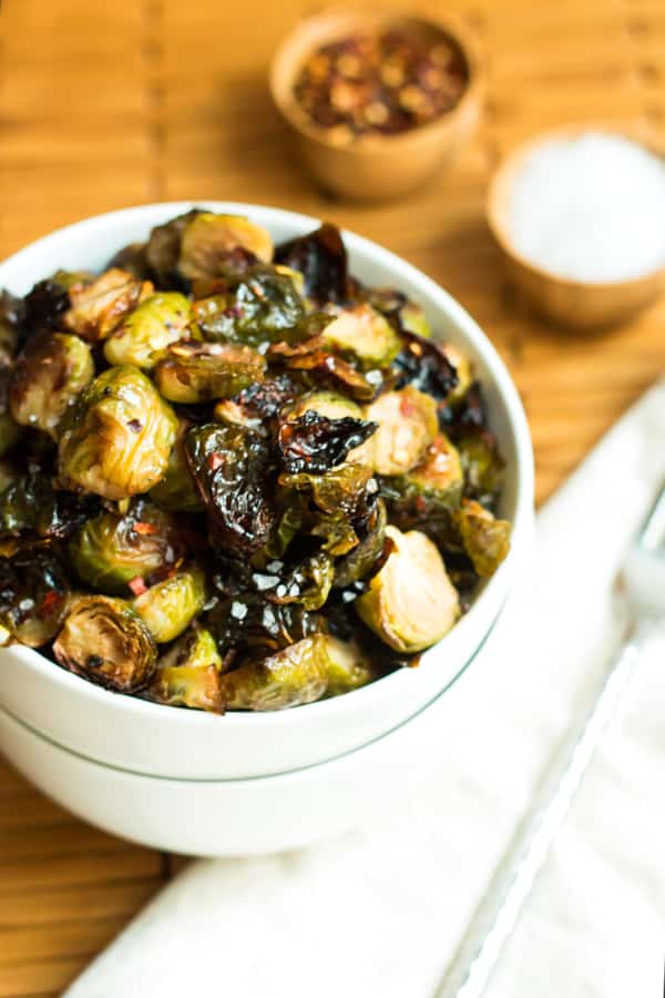 Spicy Honey Mustard Brussel Sprouts Gluten Free with L.B.