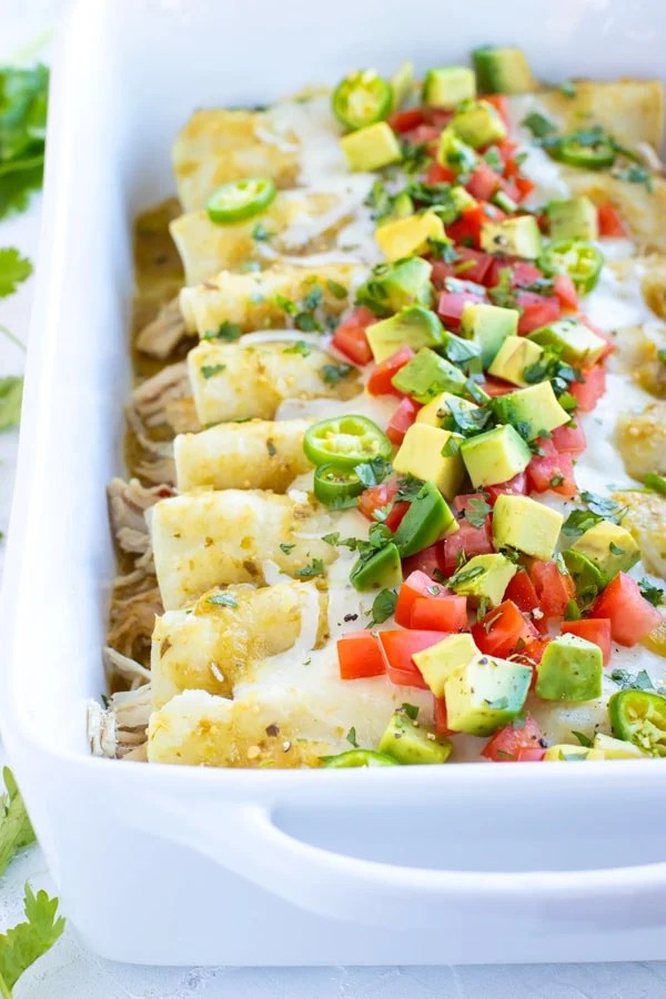 Easy Chicken Enchiladas Verdes Recipe Evolving Table