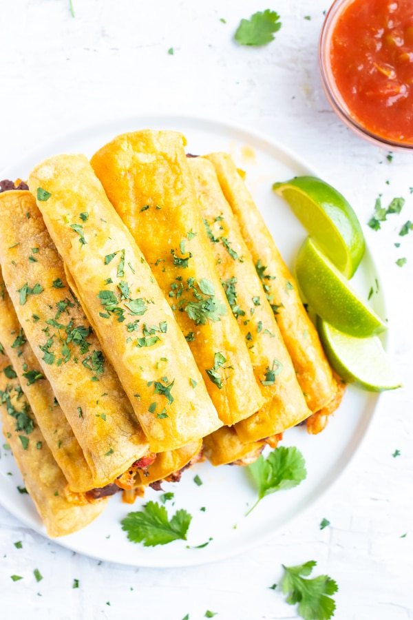Easy Baked Chicken Taquitos Recipe Evolving Table