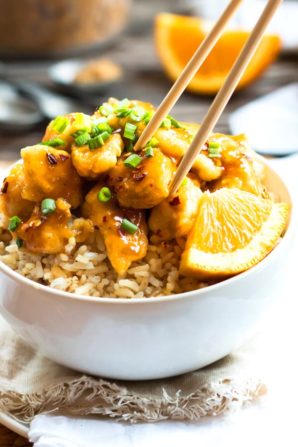 Crispy Gluten Free Chinese Orange Chicken Tastes as good as Takeout!
