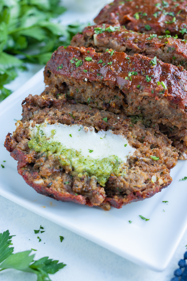 Mozzarella Stuffed Italian Meatloaf Recipe Evolving Table