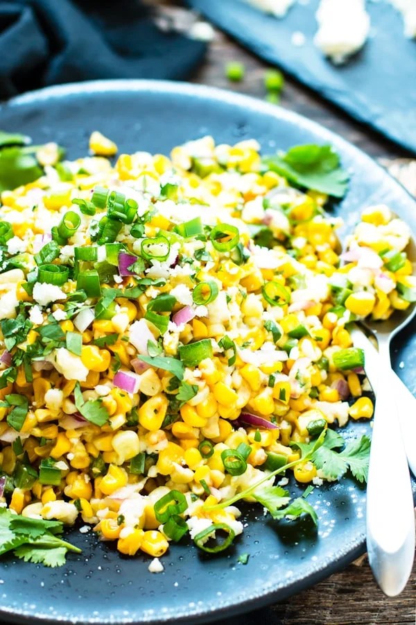 Skillet Mexican Street Corn Salad Quick & Easy Side Dish Recipe