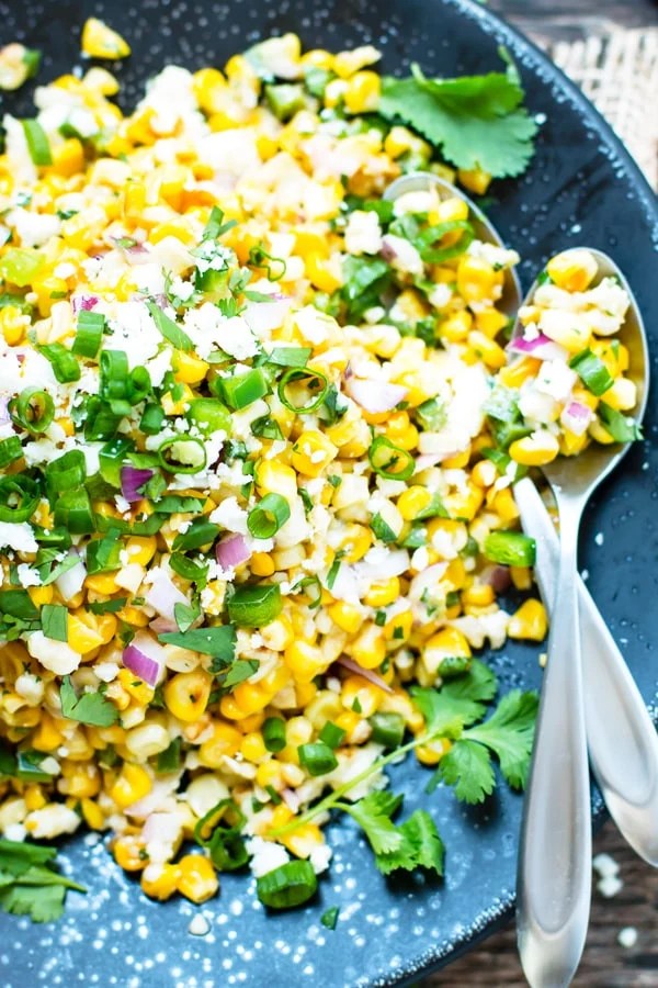 Skillet Mexican Street Corn Salad Quick & Easy Side Dish Recipe