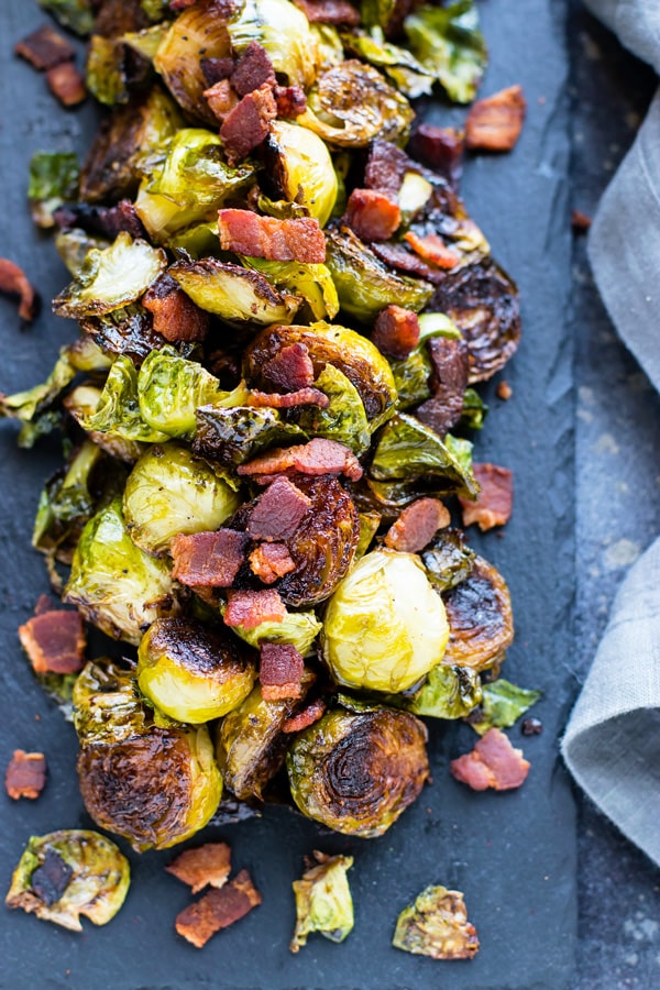 Crispy Brussel Sprouts with Bacon Paleo + GlutenFree